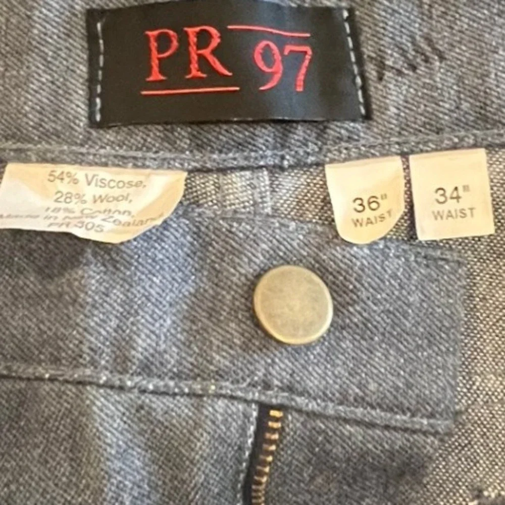 PR 97 Men's Grey Wool Blend Fire Resistant Pants Size 36x34‎